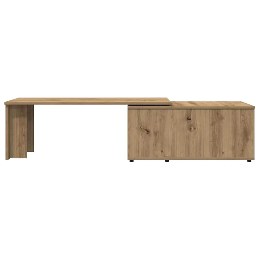 Table basse chêne artisanal 150x50x35 cm bois d'ingénierie - 3