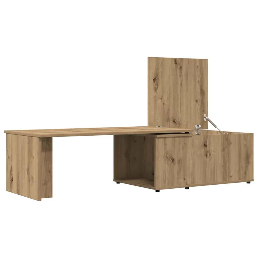 Table basse chêne artisanal 150x50x35 cm bois d'ingénierie - 4