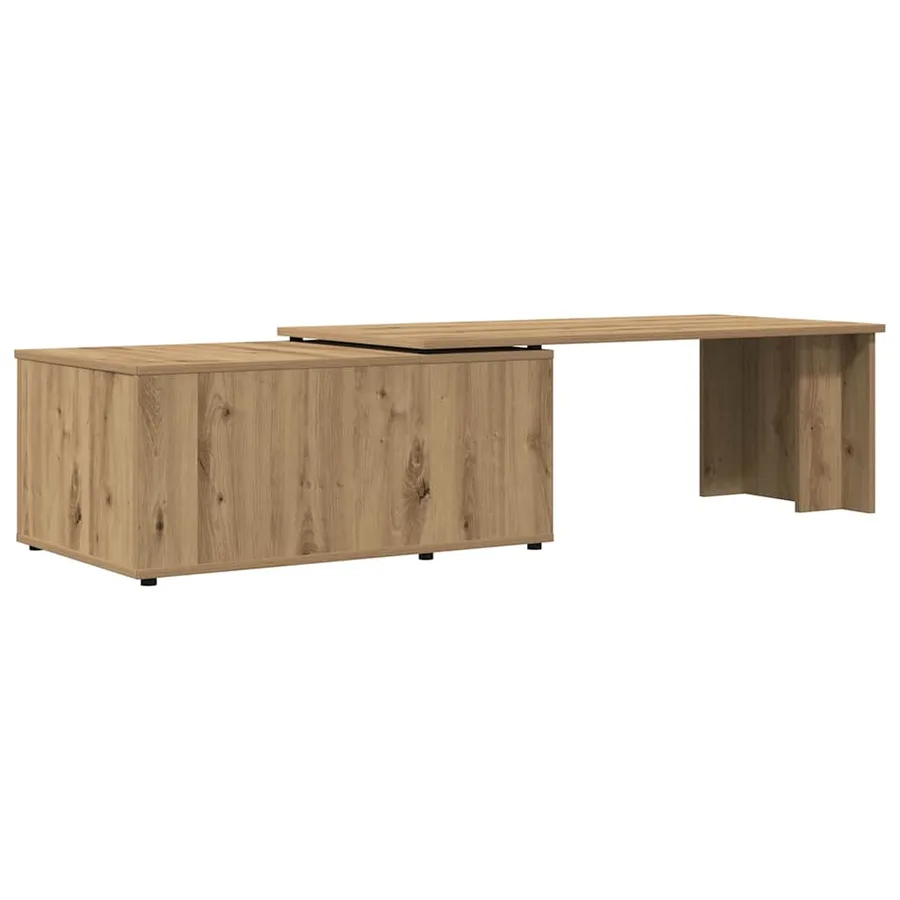 Table basse chêne artisanal 150x50x35 cm bois d'ingénierie - 6