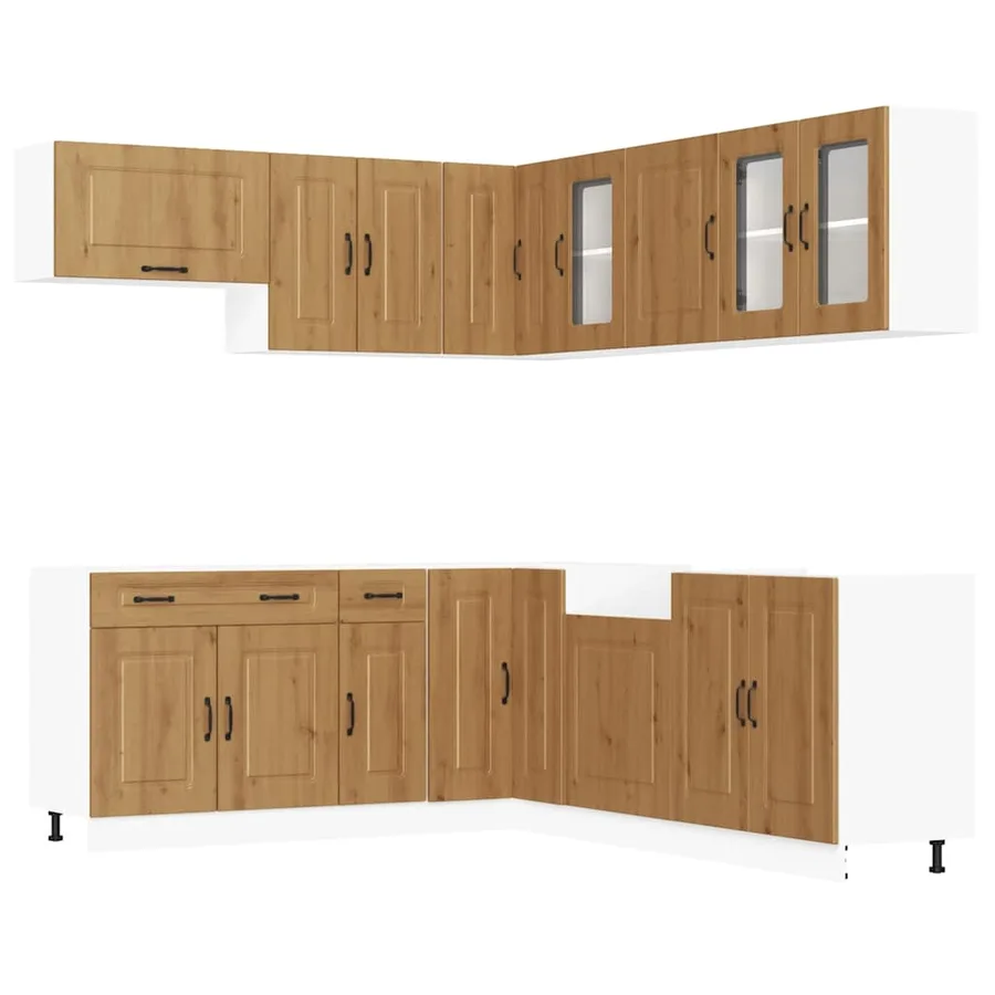 Ensemble d'armoires de cuisine 11 pcs Kalmar bois d'ingénierie - 2