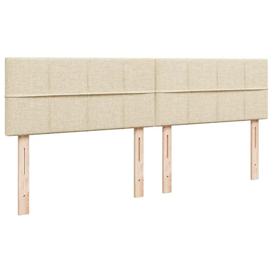 Cadre de lit ottoman avec matelas crème 200x200cm tissu - 12