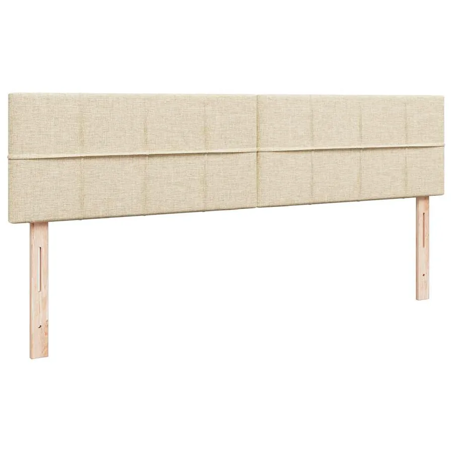 Cadre de lit ottoman avec matelas crème 200x200cm tissu - 9