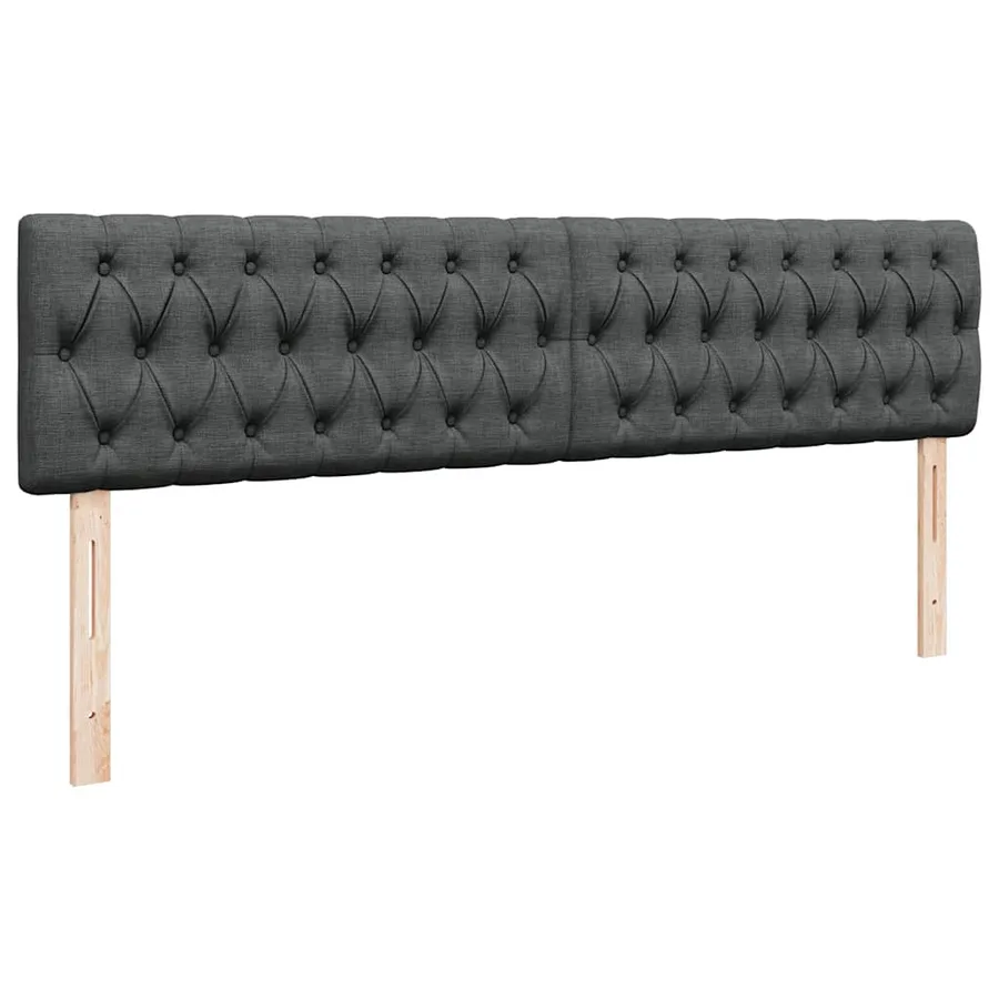 Cadre de lit ottoman avec matelas gris foncé 200x200 cm tissu - 9