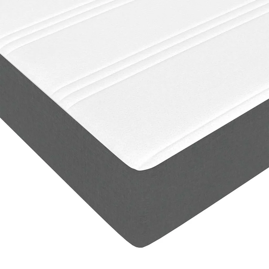 Cadre de lit ottoman avec matelas gris foncé 200x200cm tissu - 13