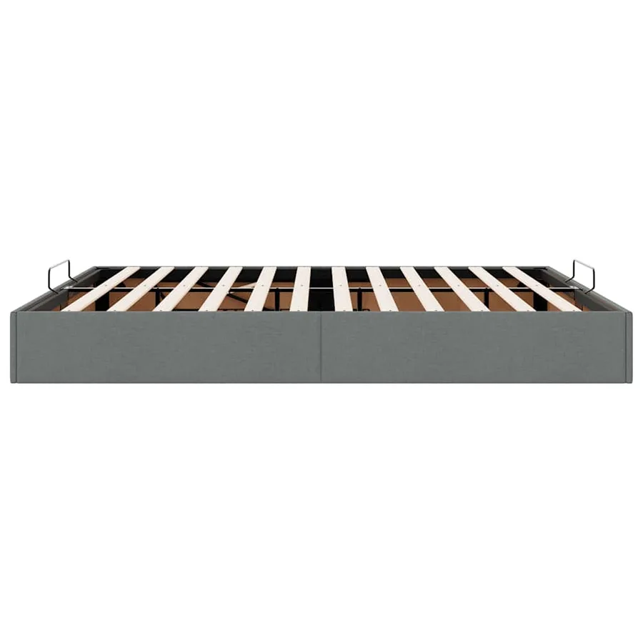 Cadre de lit ottoman sans matelas gris foncé 200x200 cm tissu - 8