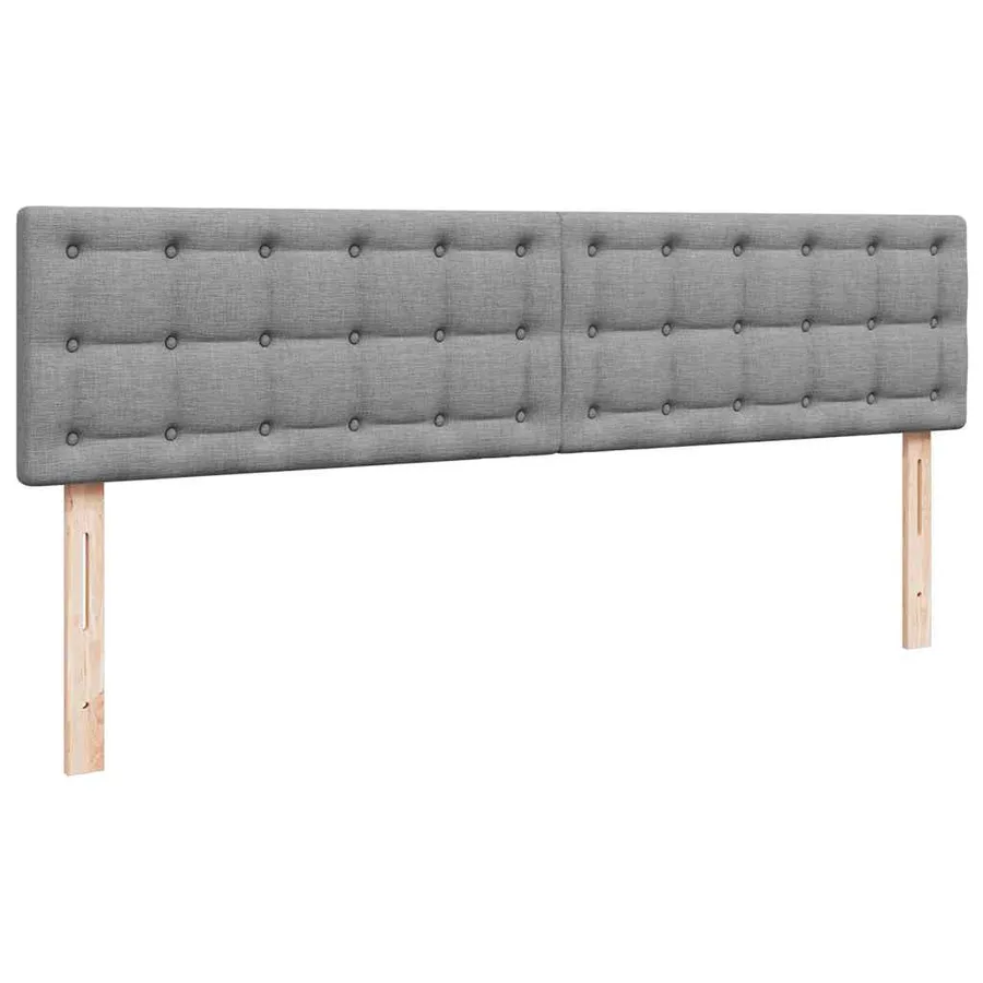 Cadre de lit ottoman et matelas gris clair 200x200cm tissu - 13