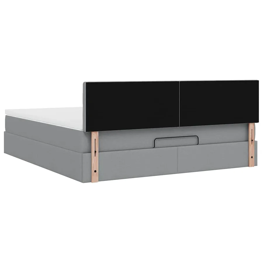 Lit ottoman avec matelas et LED Gris clair 180x200 cm tissu - 12