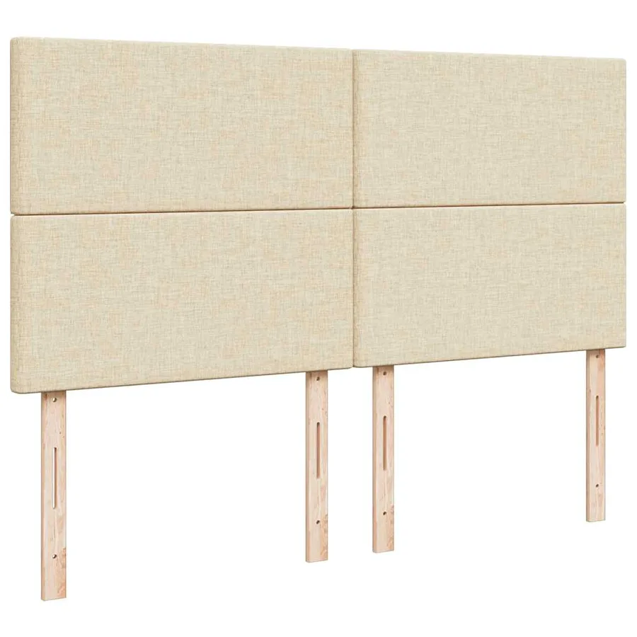 Cadre de lit ottoman avec matelas crème 200x200cm tissu - 10