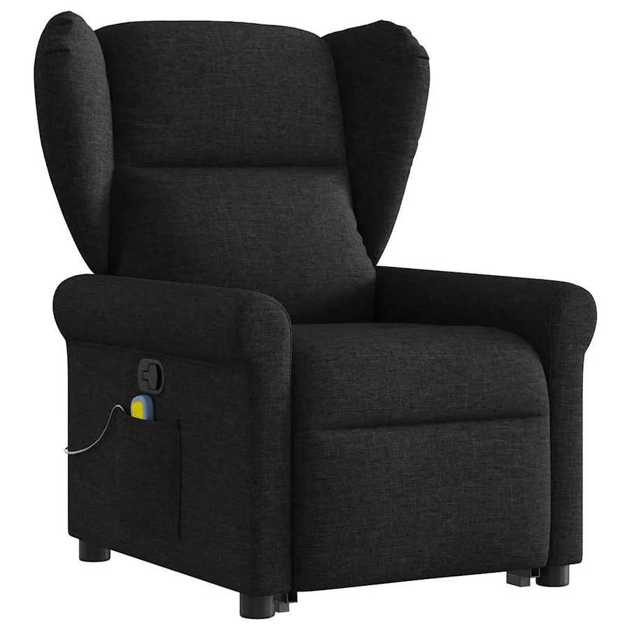 Fauteuil de massage inclinable Noir Tissu - 3