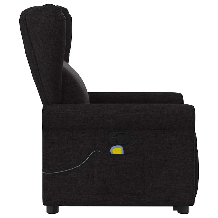 Fauteuil de massage inclinable Noir Tissu - 5