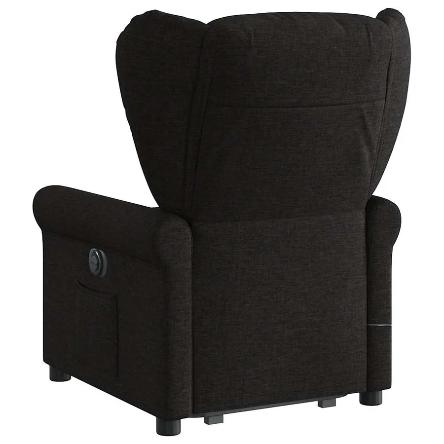 Fauteuil de massage inclinable Noir Tissu - 6