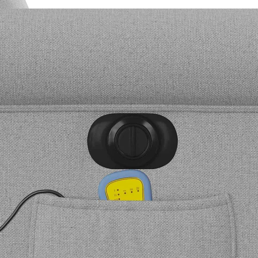Fauteuil de massage inclinable électrique gris nuage tissu - 12