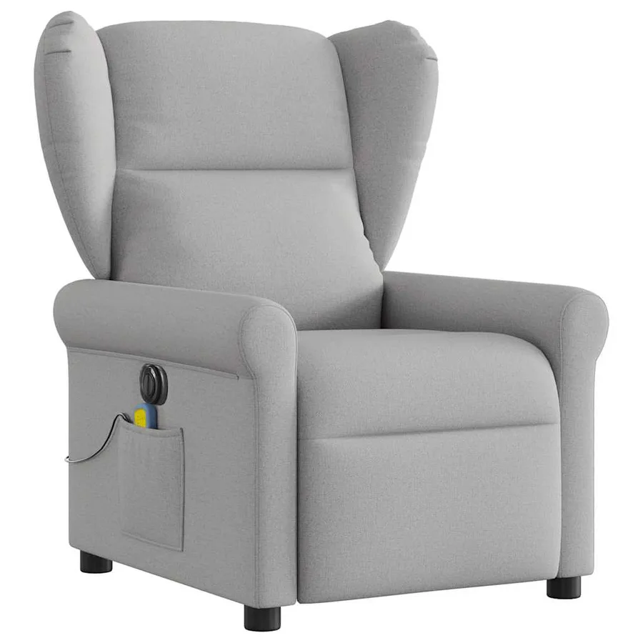Fauteuil de massage inclinable électrique gris nuage tissu - 3