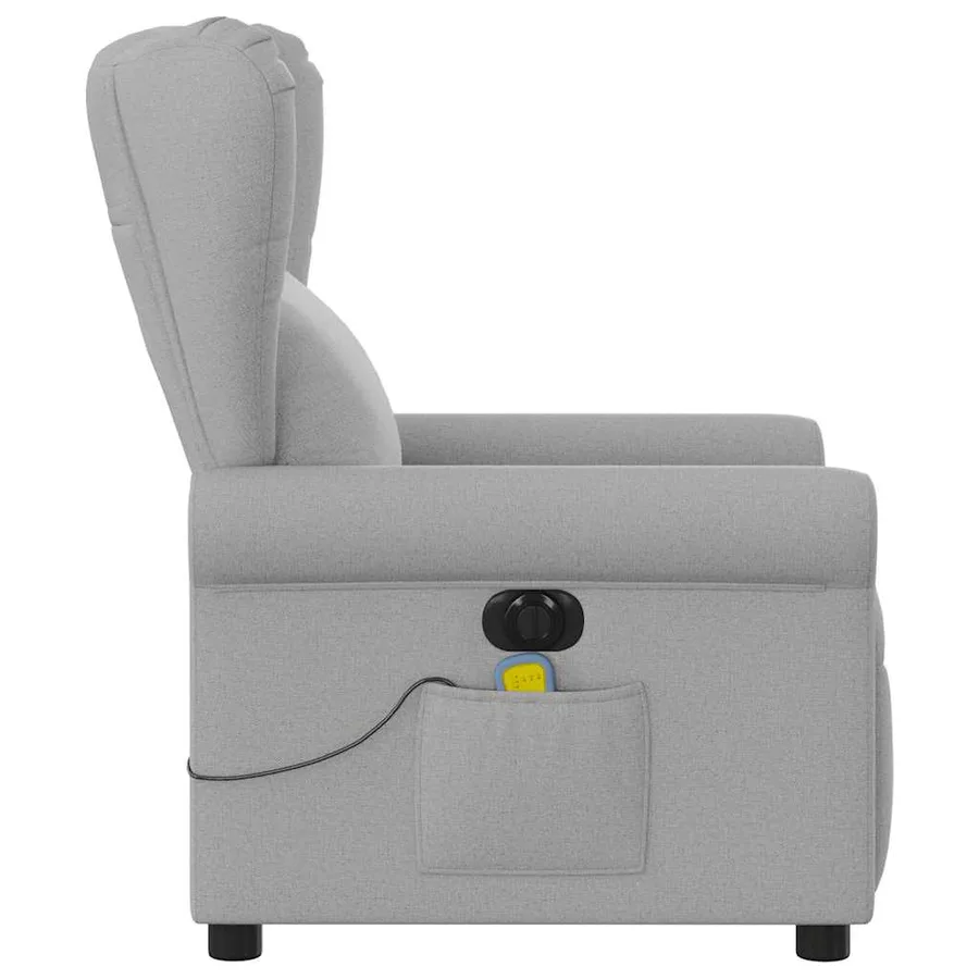 Fauteuil de massage inclinable électrique gris nuage tissu - 5