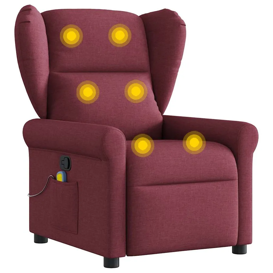 Fauteuil de massage inclinable Rouge bordeaux Tissu - 7