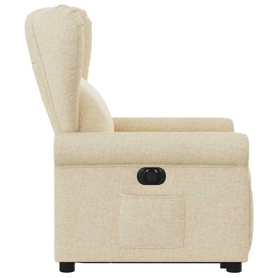 Fauteuil inclinable électrique crème tissu - 5