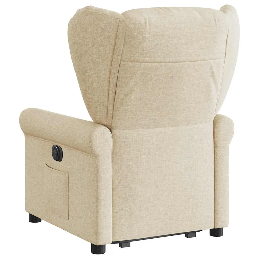 Fauteuil inclinable électrique crème tissu - 6