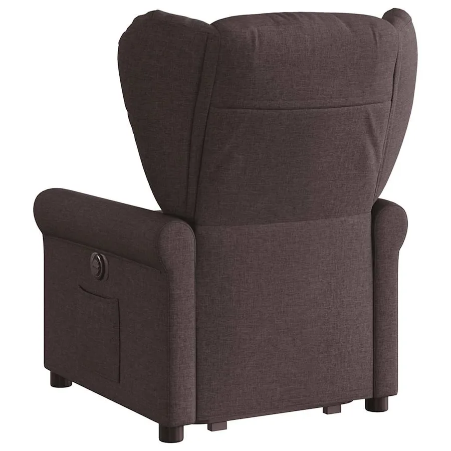 Fauteuil inclinable électrique marron foncé tissu - 6