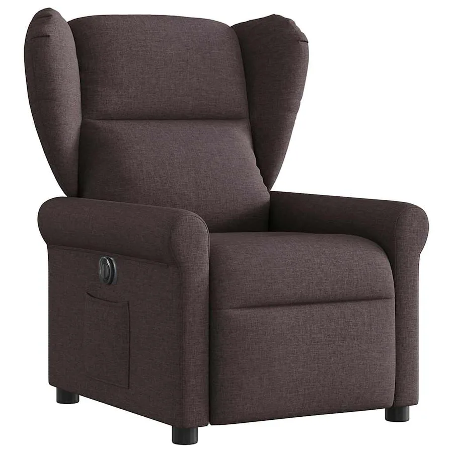 Fauteuil inclinable électrique Marron foncé Tissu - 3