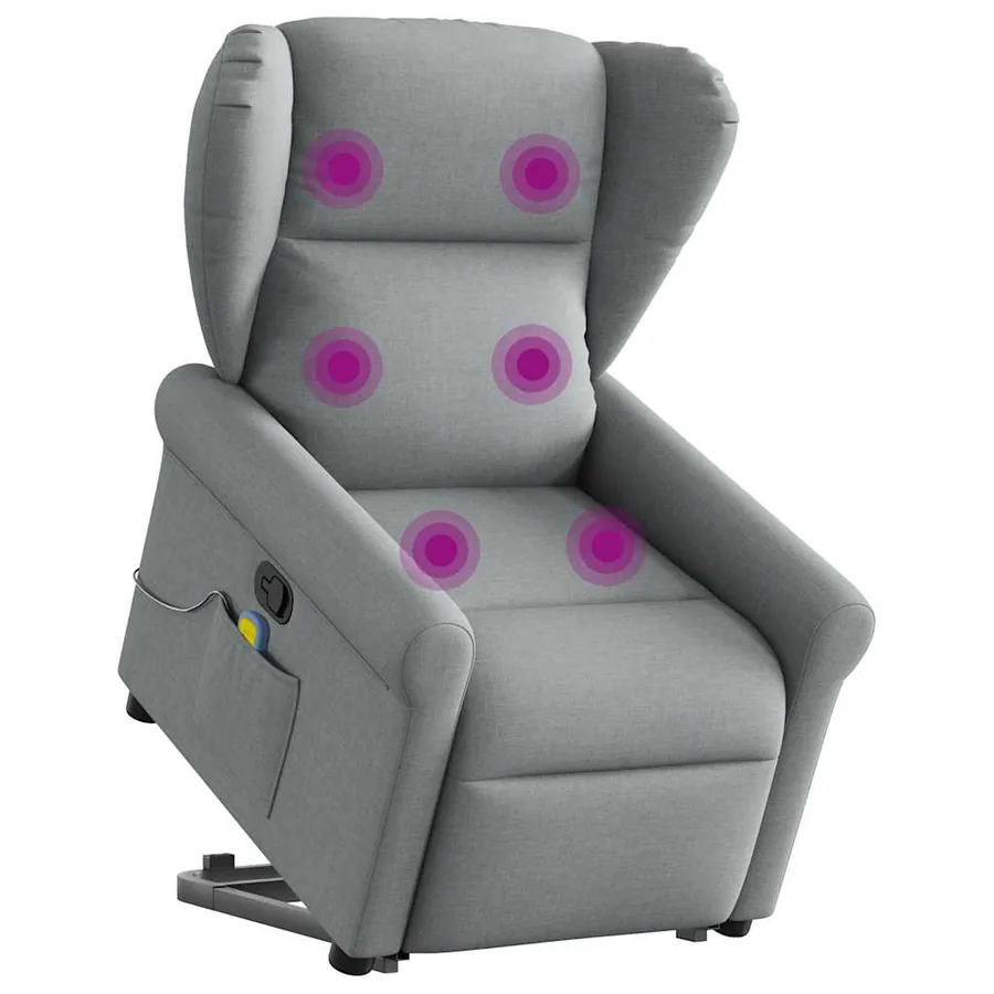 Fauteuil de massage inclinable Gris clair Tissu