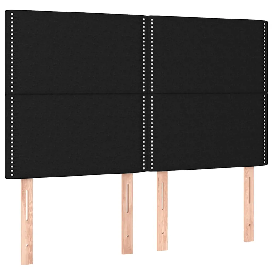 Sommier à lattes de lit avec matelas Noir 140x200 cm Tissu - 6