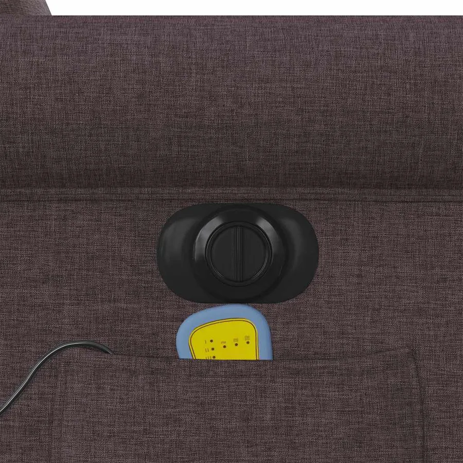 Fauteuil inclinable de massage électrique Marron foncé Tissu - 13