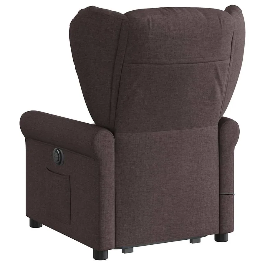 Fauteuil inclinable de massage électrique Marron foncé Tissu - 6