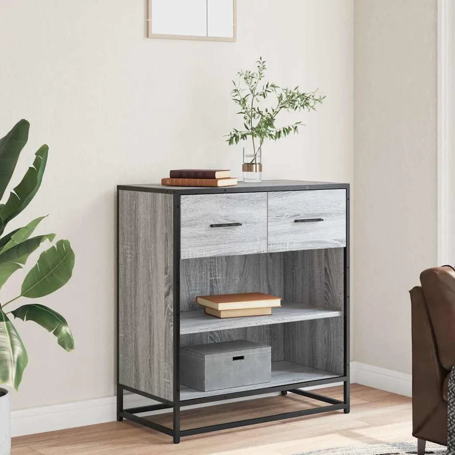 Buffet sonoma gris 68x35x76 cm bois d'ingénierie - 3