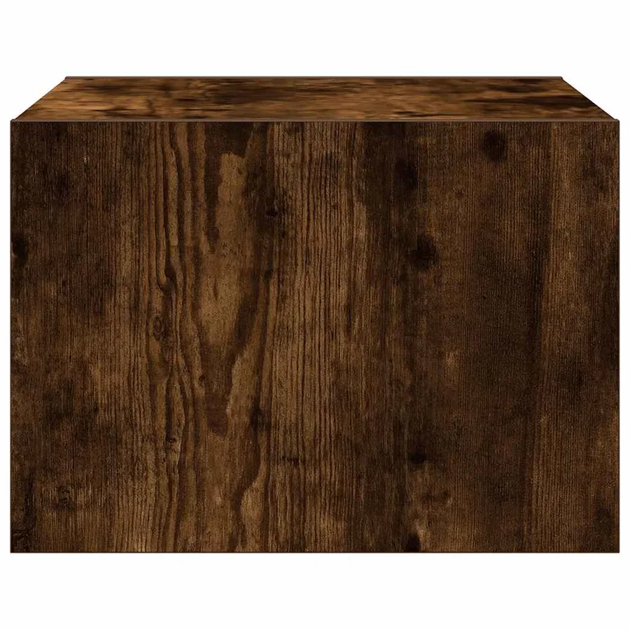 Table de chevet murale avec lumières LED chêne fumé - 8