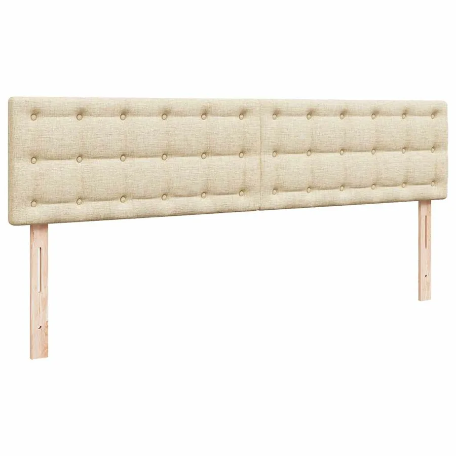 Cadre de lit ottoman avec matelas crème 160x200 cm tissu - 9