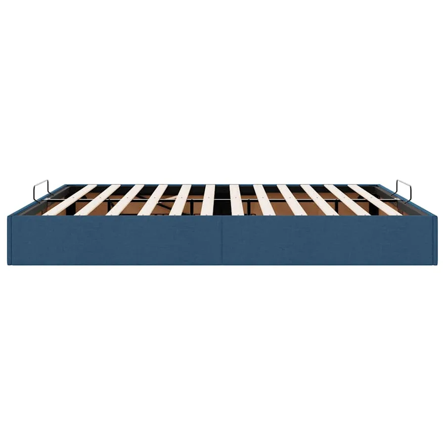 Cadre de lit ottoman sans matelas bleu 160x200 cm tissu - 8