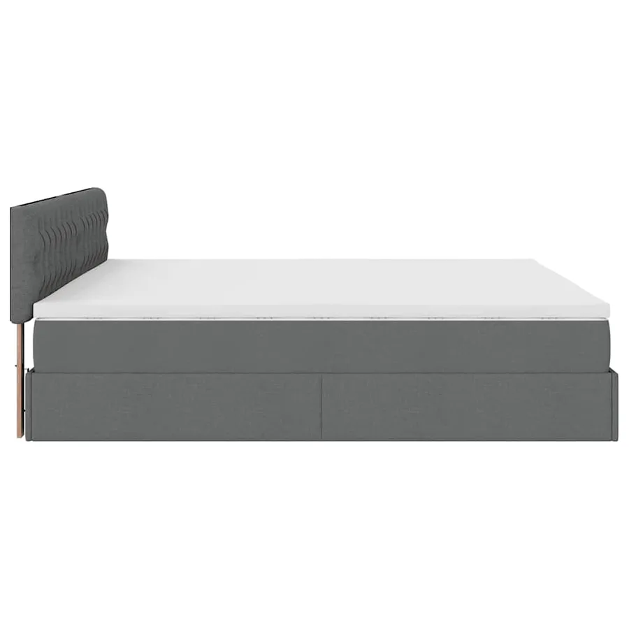 Lit ottoman avec matelas et LED Gris foncé 180x200 cm tissu - 11