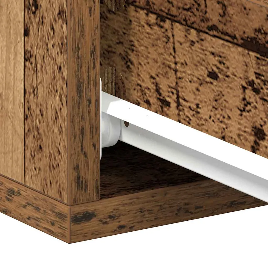 Table de chevet flottante vieux bois bois d'ingénierie - 10