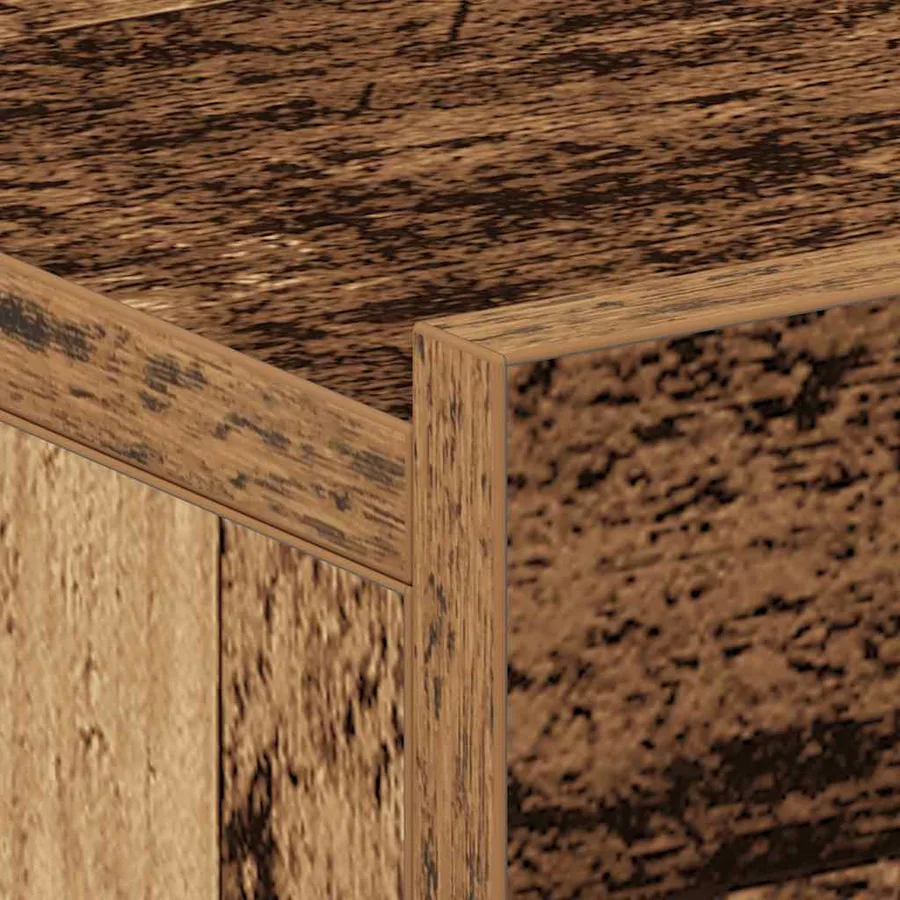 Table de chevet flottante vieux bois bois d'ingénierie - 9