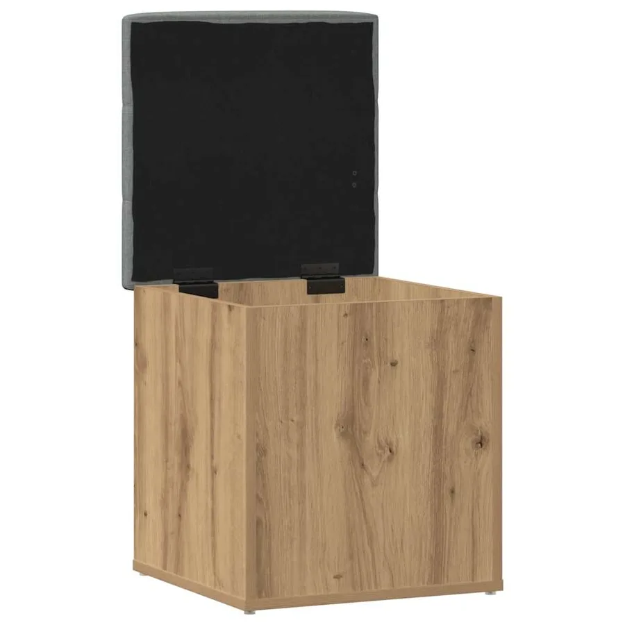 Banc de rangement chêne artisanal 42x42x45 cm bois d'ingénierie - 7