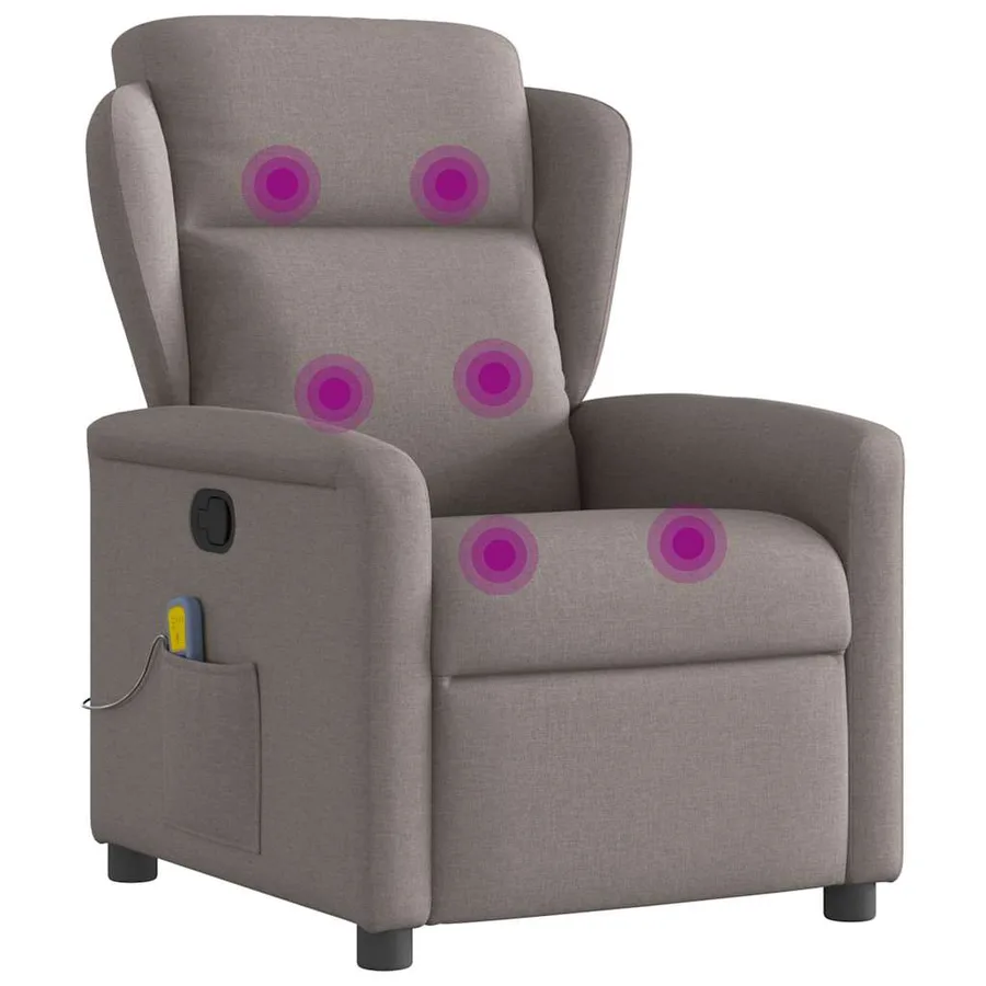 Fauteuil de massage inclinable Taupe Tissu - 7