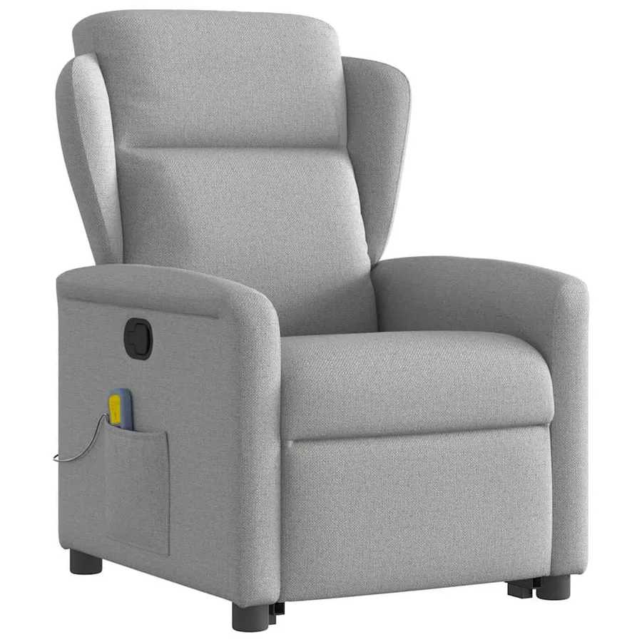 Fauteuil de massage inclinable gris nuage tissu - 4