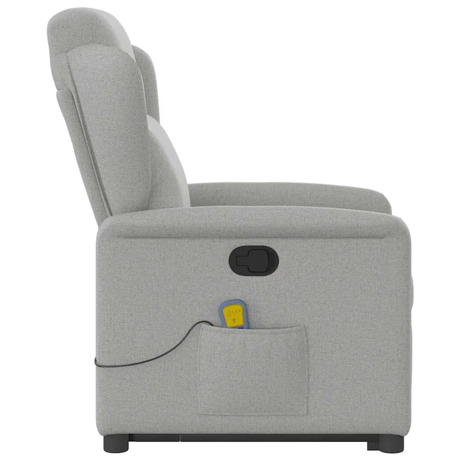 Fauteuil de massage inclinable gris nuage tissu - 6