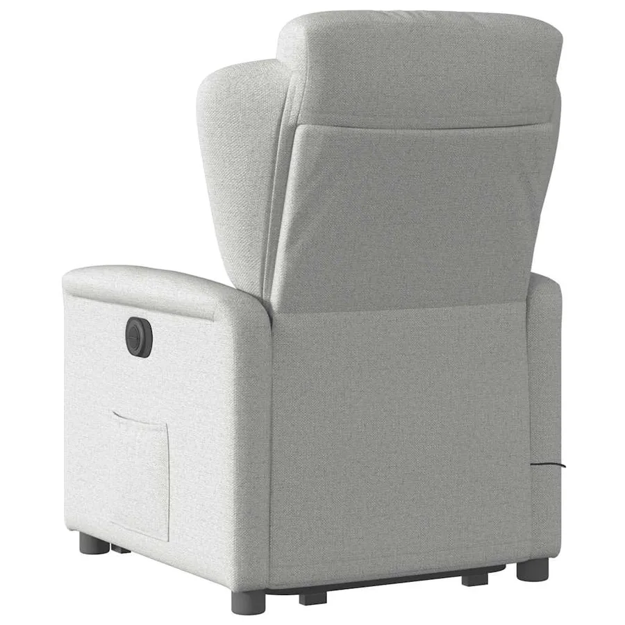 Fauteuil de massage inclinable gris nuage tissu - 7