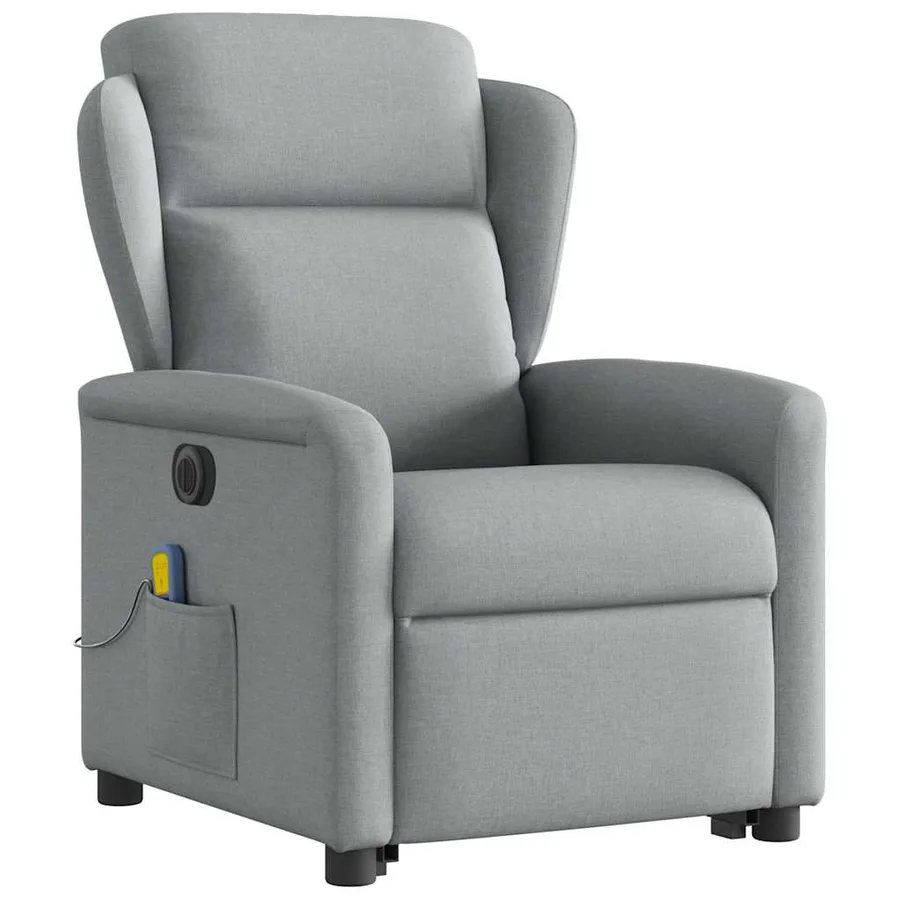 Fauteuil inclinable de massage électrique Gris clair Tissu - 4