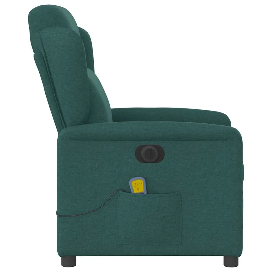 Fauteuil de massage inclinable électrique Vert foncé Tissu - 6