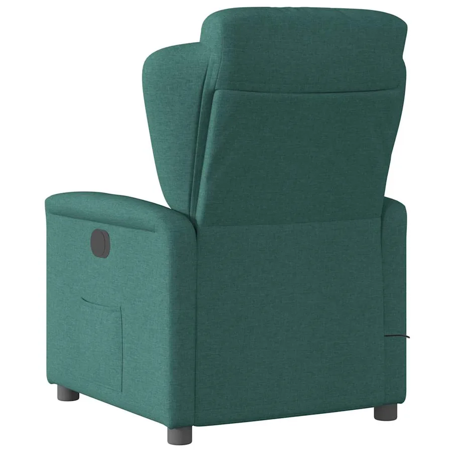Fauteuil de massage inclinable électrique Vert foncé Tissu - 7