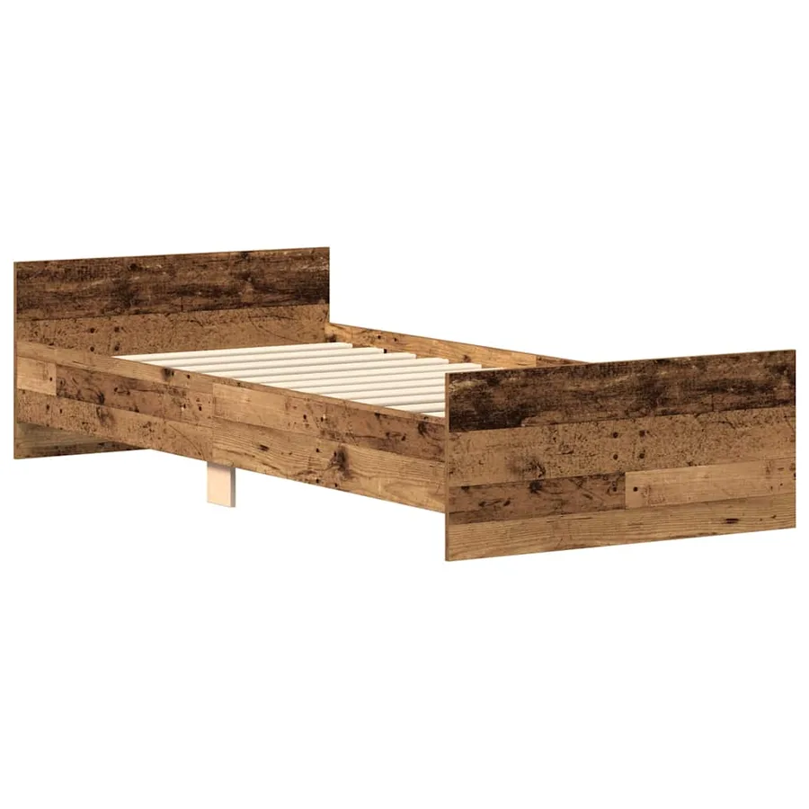 Cadre de lit sans matelas vieux bois 90x200 cm bois ingénierie - 4