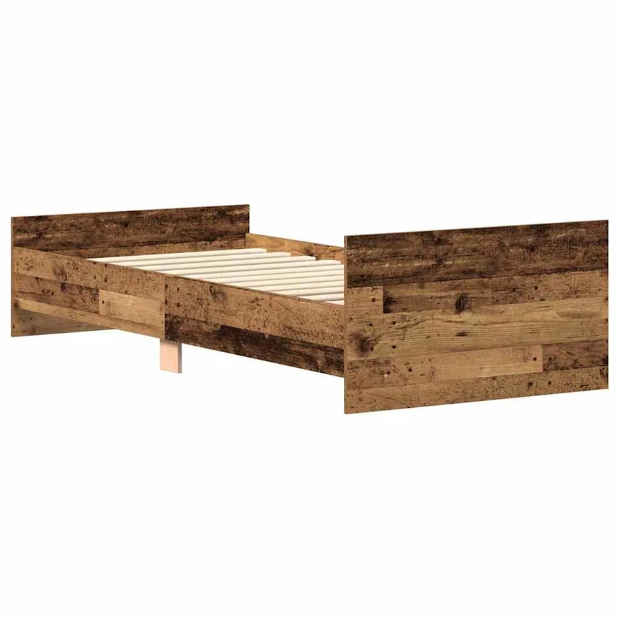 Cadre de lit sans matelas vieux bois 90x200 cm bois ingénierie - 6