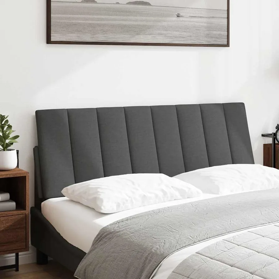Coussin de tête de lit Hanko gris foncé 140 cm tissu - 2