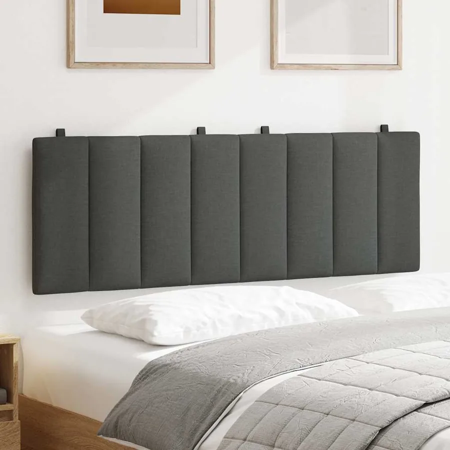Coussin de tête de lit Hanko gris foncé 140 cm tissu - 3