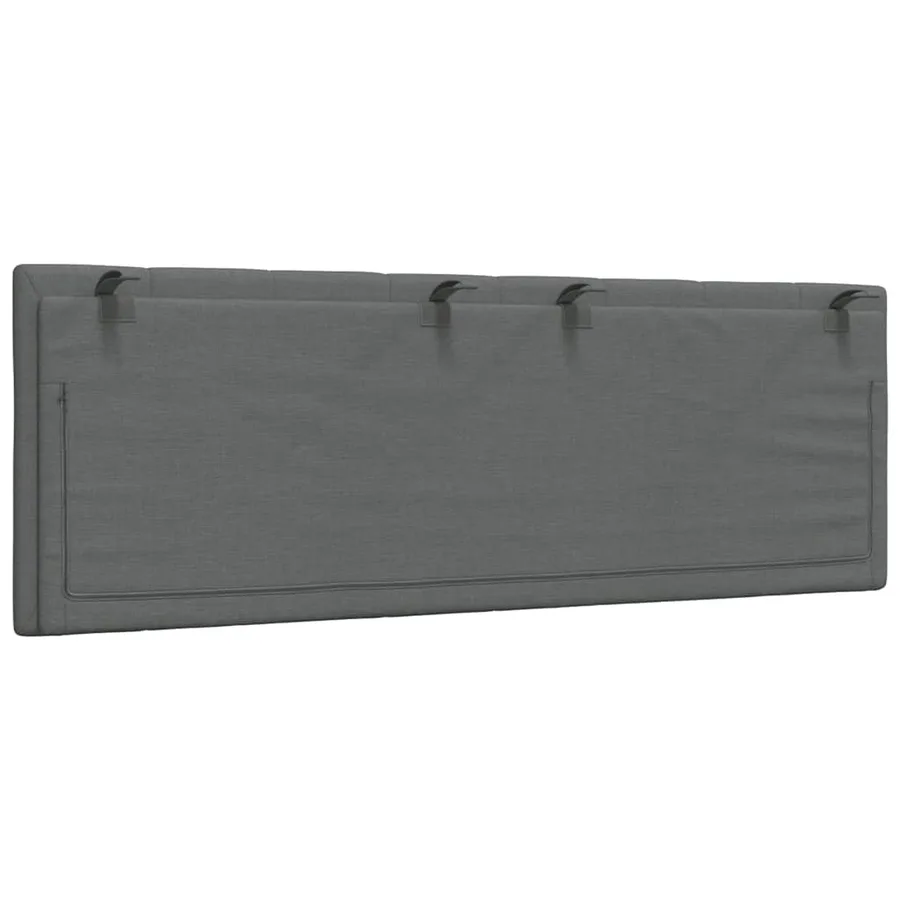 Coussin de tête de lit Hanko gris foncé 140 cm tissu - 6