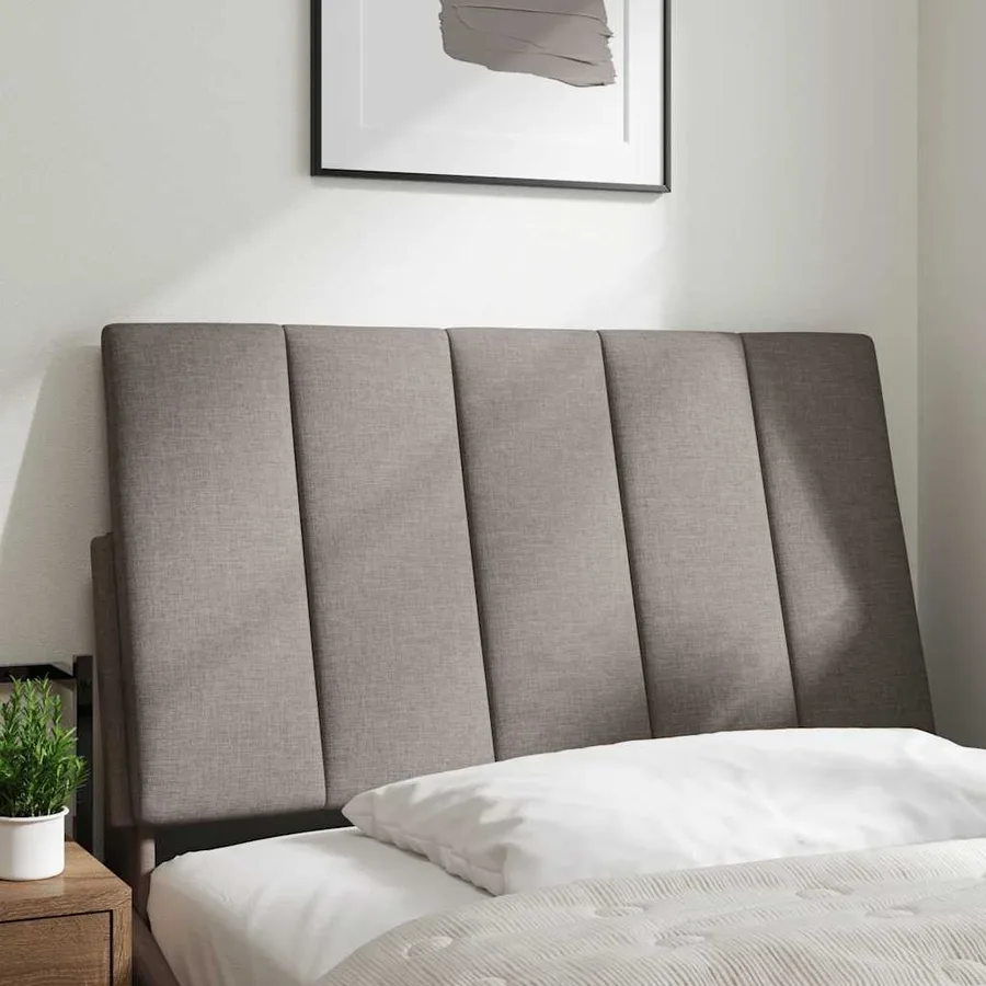 Coussin de tête de lit Hanko taupe 80 cm tissu - 2