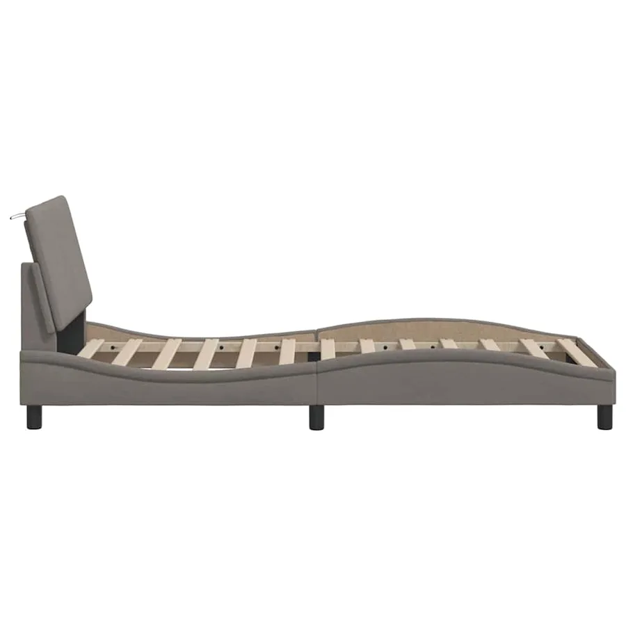 Cadre de lit sans matelas Hanko taupe 80x200 cm tissu - 8