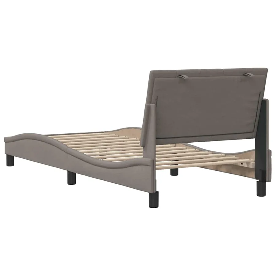 Cadre de lit sans matelas Hanko taupe 80x200 cm tissu - 9
